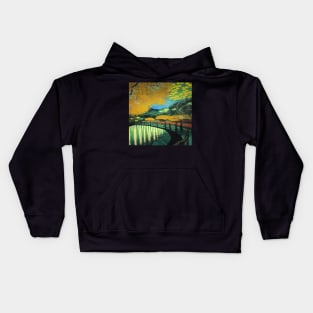 Ashikaga Fuji Gardens painting, Vincent van Gogh style, oil on canvas Kids Hoodie